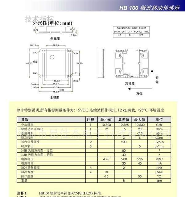 供应微波移动传感器 HB100