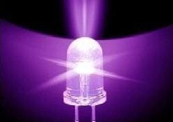 厂家生产F3紫光长脚发光二极管/LED3MM圆头紫光灯/395-400波段