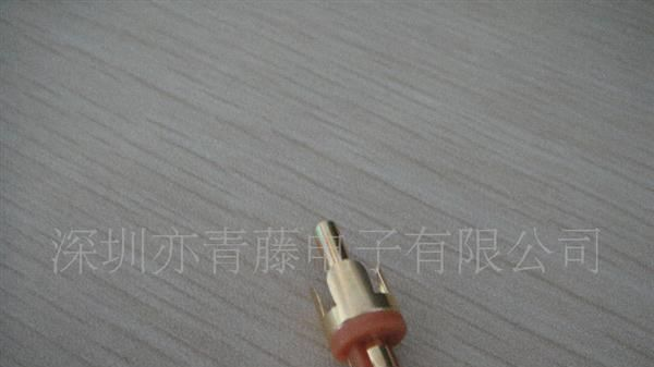 厂销RCA莲花头开口棕胶镀金四个花瓣音频连接器