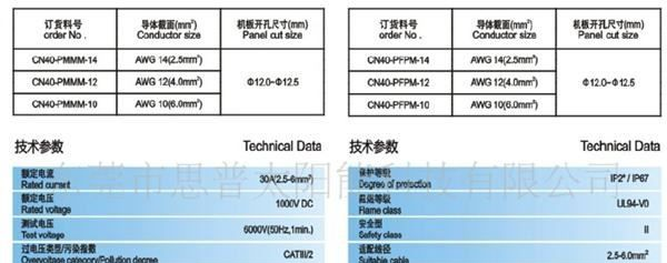 太阳能面板连接器，控制器连接器，面板连接器，公母接头