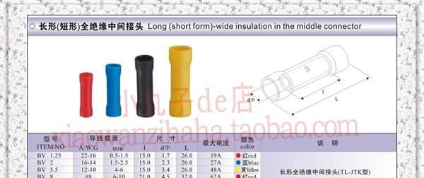 BV3.5长形全绝缘中间接头 管形连接管 中间冲槽 TL-JTK型冷压端头
