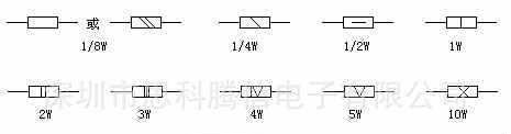 1/8W,1/4W,1/2W,1W,2W,3W,4W,5W,10W直插碳膜电阻，金属膜电阻