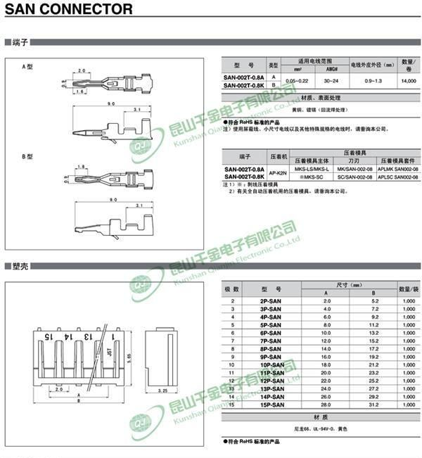 千金电子 JST连接器 原厂护套HOUSING 塑壳胶壳  现货供应4P-SAN