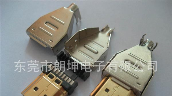 HDMI连接器公头 自动焊接式带环焊圈镀镍壳