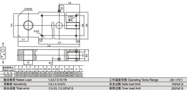 柯力 吊钩秤 称重传感器 DG 1t-15t质保壹年