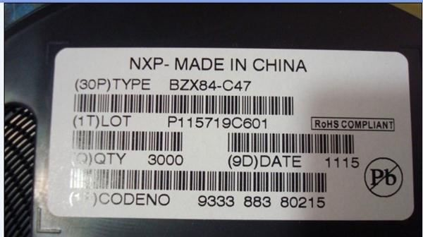 供应原装NXP二极管BZX84C47