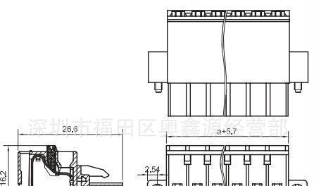 YC041-5.0/5.08按键式插拔式接线端子台 端子排 连接器