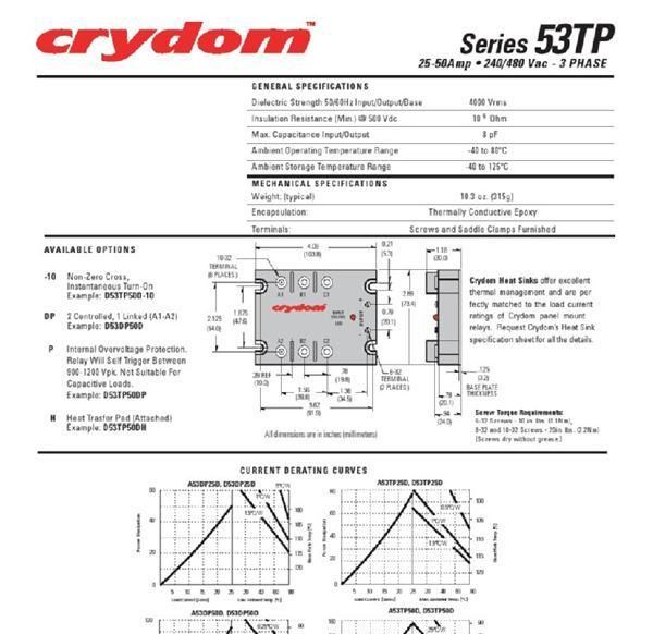 供应美国CRYDOM固态继电器A53TP25D A53TP50D(图)
