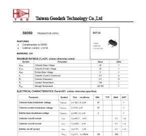 特价供应TGD贴片三极管s8050 SOT-23