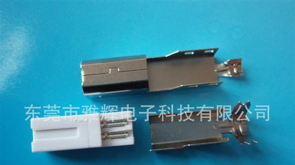 USB B公 焊线式连接器   USB BM插头  USB B公一件式焊线插头