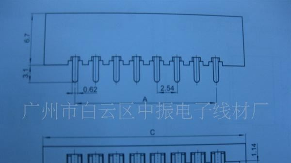 供应2.54A 条形连接器 接插件 针座
