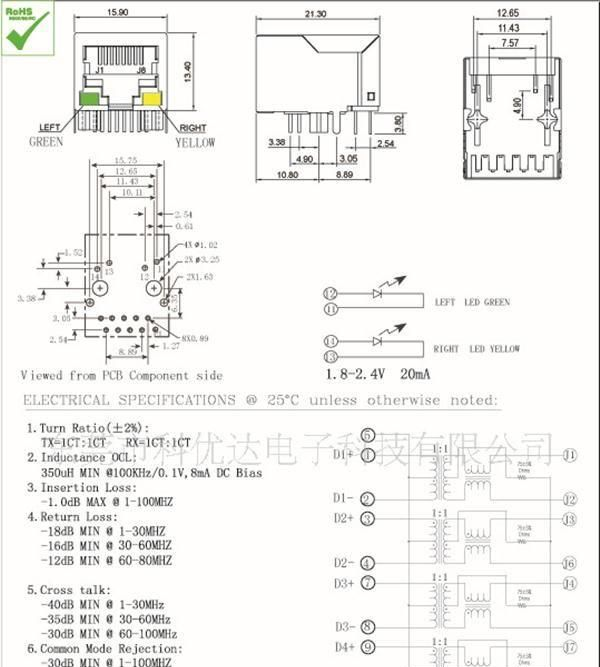 1000MHZ高速上网RJ45接口