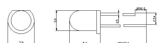 3mm圆头白发蓝，F3白发蓝1500-2000mcd