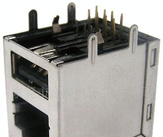 【大量】优质RJ45+单层USB 不带灯连接器