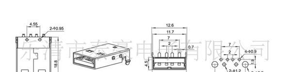 USB插座 A公90度