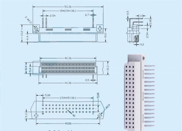 32PIN欧式连接器、母的弯针欧式连接器、32针连接器母的弯针