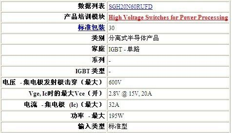 供应仙童IGBT管,SGH20N60RUFD