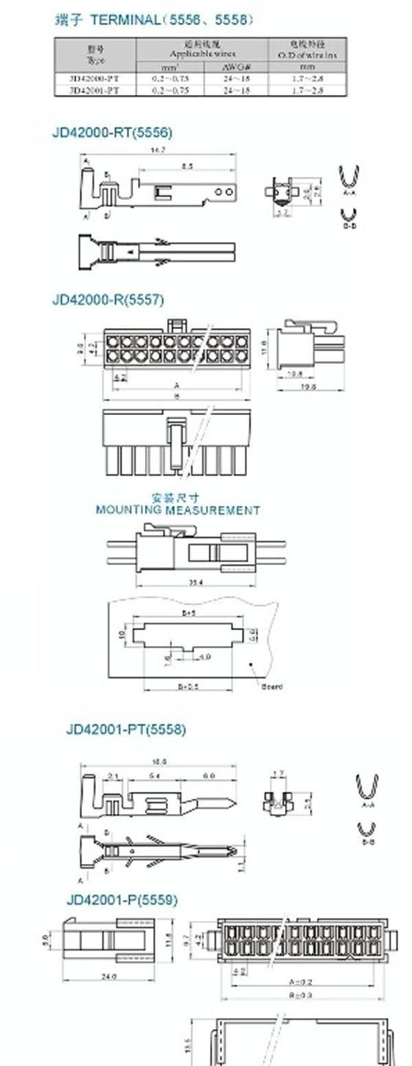 供5557-5559间距条形连接器（图）