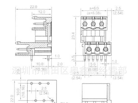 YE13R-5.00/5.08双层插拔式接线端子台 连接器 开口直针针座