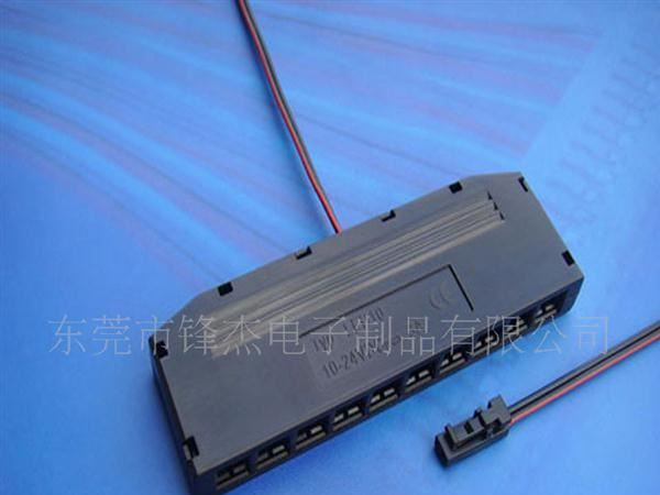 批发供应6位LED灯具黑色接线盒连DC头500个起批，分配器