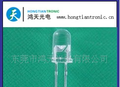 供应LED，F5圆头透明单闪红高亮，发光二极管