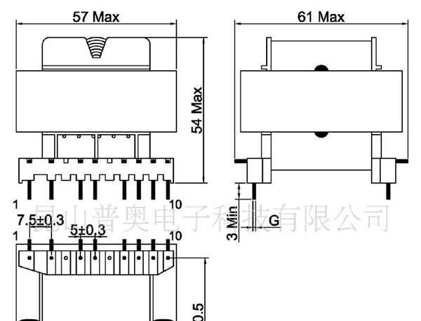 高频变压器/电子变压器/UL认证变压器/EE55变压器