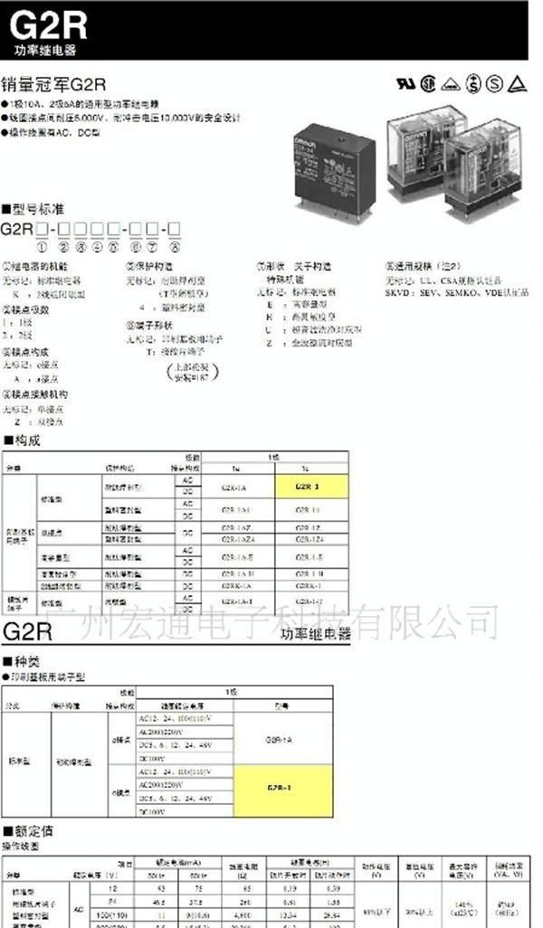 供应欧姆龙继电器G2R-1(图)