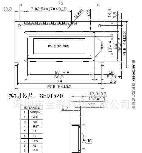 LCM12232B液晶显示模块 12232LCD液晶显示屏模组