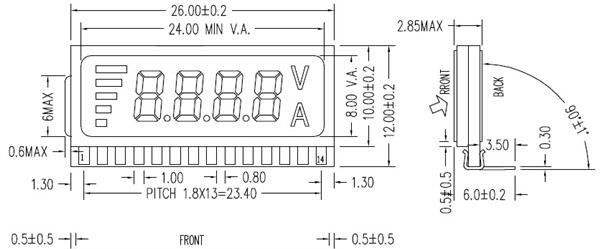 电子仪表充电器用LCD显示屏M2123