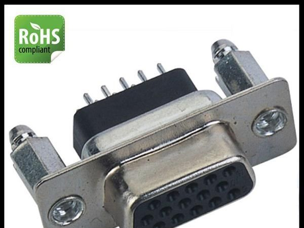 D-SUB连接器，VGA插座，HDEC15母铆鱼叉插板式连接器