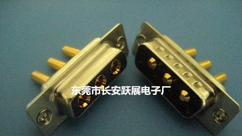 D-SUB 车针大电流 3V3 母座 后铆空心螺母 焊线式  电子连接器