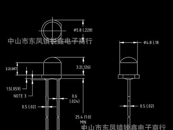 供应F4.8mm草帽白发黄 高亮LED发光二极管