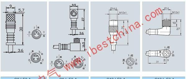 M12连接器、M8连接器、M12插头线【山崴厂家】