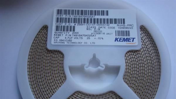 KEMET钽电容25V 4.7uF B型 T491B475K025AT
