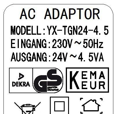 GS CE IP20 室内 4.5VA 变压器 ADAPTOR