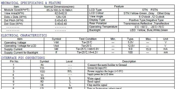 LCD液晶屏128128LCM图形点阵液晶显示模组  ZL128128B1液晶屏