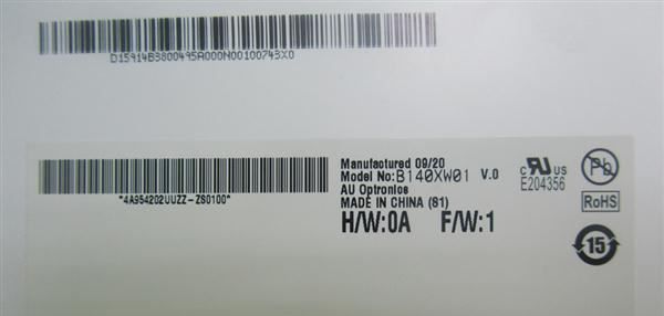B140XW01 V.0  AUO（友达）WLED液晶显示屏
