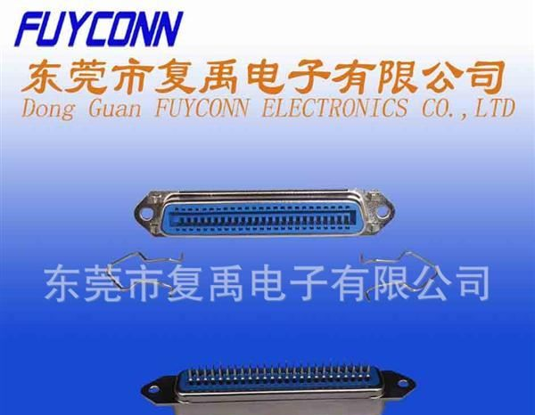 RJ21 57（CN)-180度36PIN 50PIN 母新四孔附耳4.2pcb板连接器