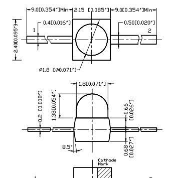 常年订单生产1.5MM普亮小蝴蝶平脚直插成型角编带等红黄兰绿白