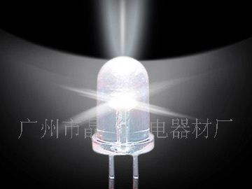 5mm圆头白发白光LED灯珠 F5白光 高亮5mm白灯 发光二极管 高质量