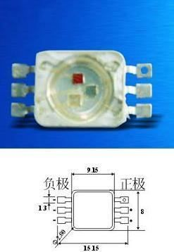 LED 6只脚 RGB 七彩 大功率