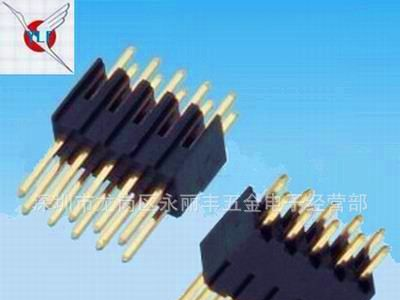 2.54mm 间距 排针、塑高7.4  180度DIP 双排 单塑