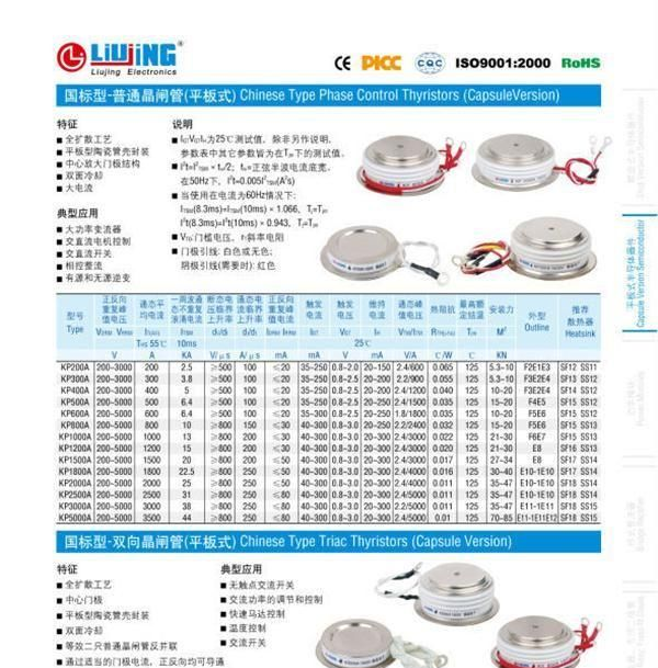 供应双向晶闸管平板式KS系列500A  300A