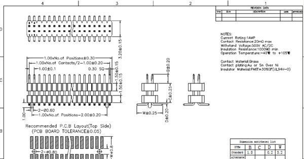 1.0PH 排针双排双塑 SMT