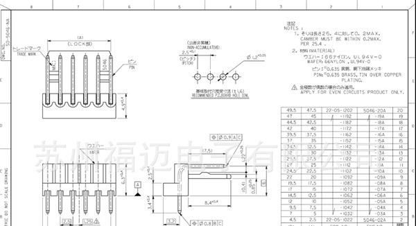 供应molex连接器2.50mm间距 9芯 22-05-1092，22051092