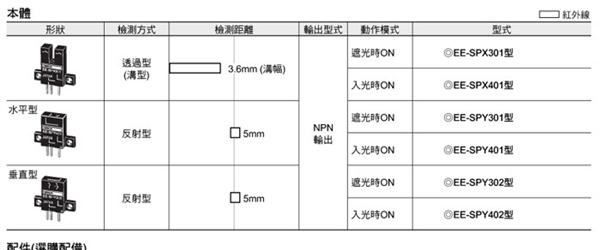 欧姆龙 EE-SPY302 EE-SPY401 EE-SPY402 接插件式传感器
