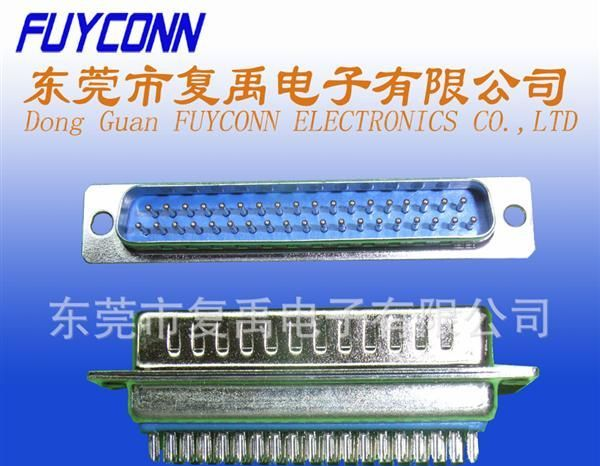 供应D-SUB 37公一体蓝胶焊线式连接器