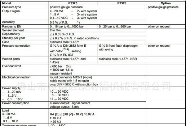 德国 tecsis 微型压力传感器