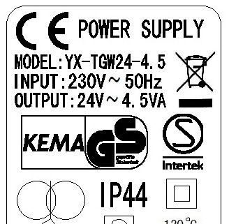 GS CE IP44 IP64 室外 4.5VA 变压器 ADAPTOR