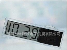 汽车电子表 半透明  车载电子时钟 车用吸盘钟汽车钟LCD显示屏